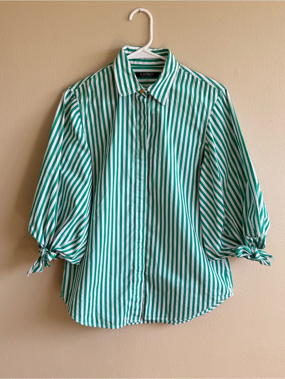Lauren Ralph Lauren Green Striped Blouse